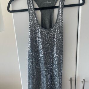 Express Silver Sequin Tank Top